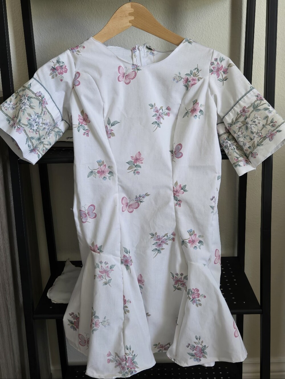 Handmade Cottagecore Butterfly & Floral Mini Dress